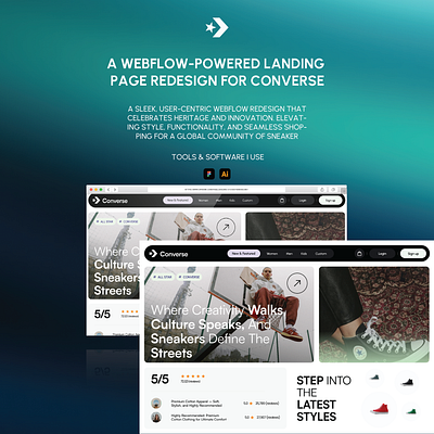 Converse Re-Design - Web Flow converse design figma landing landing page redesign ui uiux ux webflow