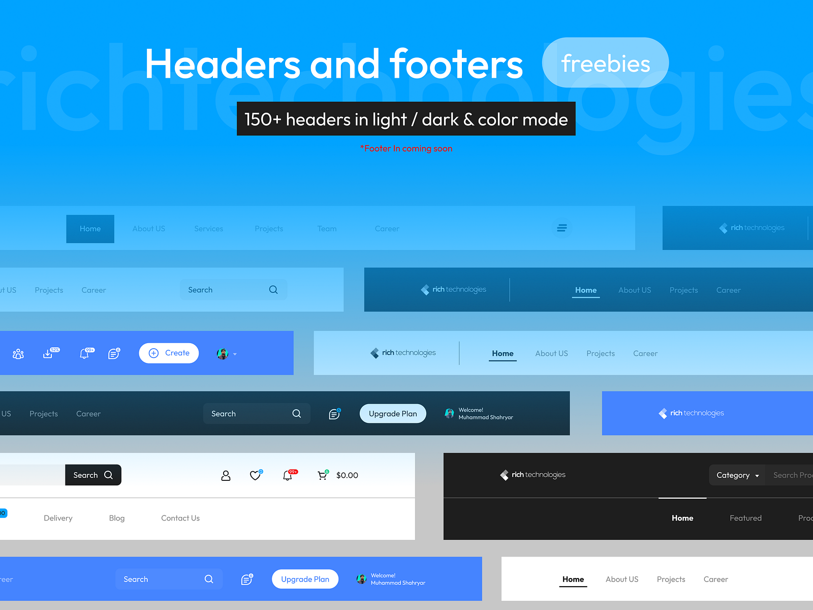 Figma UI kit (Headers) by Abrir Technologies LLC on Dribbble