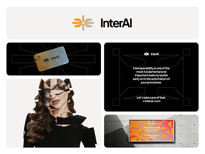 InterAI Direction 2 abstract ai branding branding and identity clean design dribbble gradient graphic design identity logo logo design minimal modern pattern photo photo manipulation photo treatment photography texture