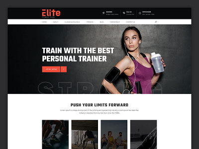 Elite - Fitness landing page Design brand branding cardio crossfit design exercise fitness gym health healthy identity landing page minimal muscle personal trainer popular web web3 workout yoga