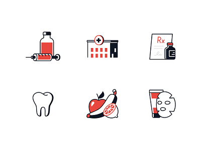 Healthcare and medicine line icons beauty dental design diet healthcare hospital icon line medicine pharmacy style vector