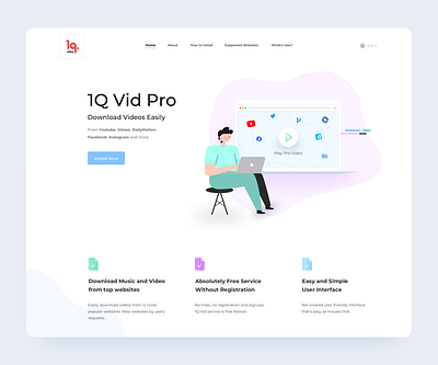 Landing page for the browser add-on addon desktop design landing design landing page sketchapp video webdesign website