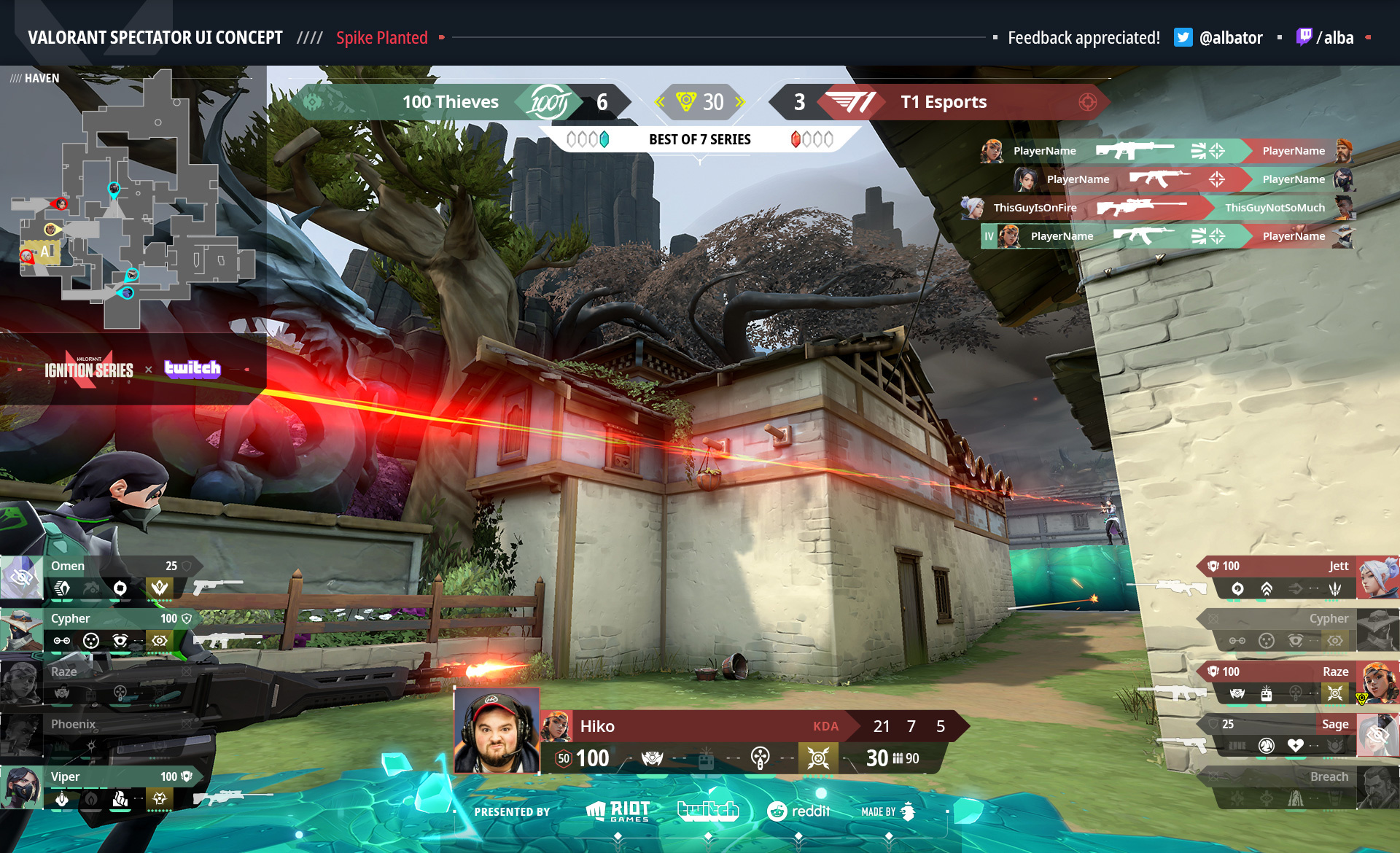 Valorant Spectator UI Concept by Ludovic Slangen on Dribbble