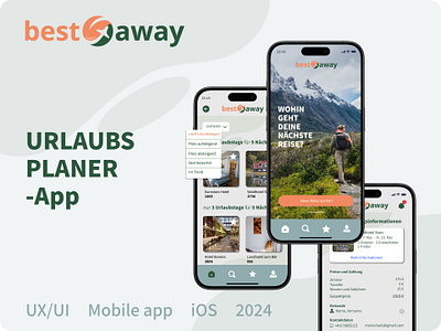 Travel planner app. UX/UI app design graphic design ios mobile app travel app travel planner ui urlaub urlaubsplaner ux