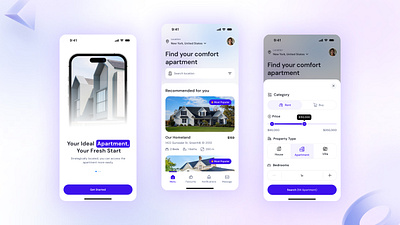 HomyNest 🏠 – Rent & Buy Homes with Ease avasoft findyourhome homebuying homerenting househunting mobileappdesign mobility realestateapp smartliving ui