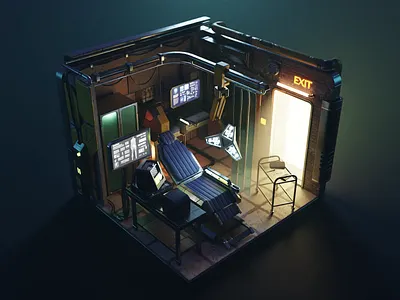 Cyberpunk Ripperdoc Tutorial 3d blender cyberpunk diorama illustration isometric process render room scifi tutorial