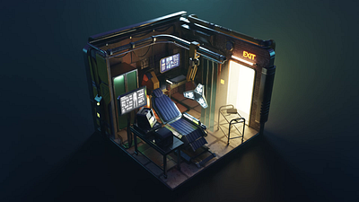 Cyberpunk Ripperdoc Tutorial 3d blender cyberpunk diorama illustration isometric process render room scifi tutorial