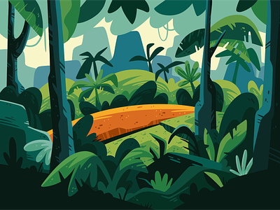 Ai Inspired Jungle adobe fresco ai color colorful illustration design freelance illustration jungle landscape midjourney plants trees vector art vector illustration vegetation web3