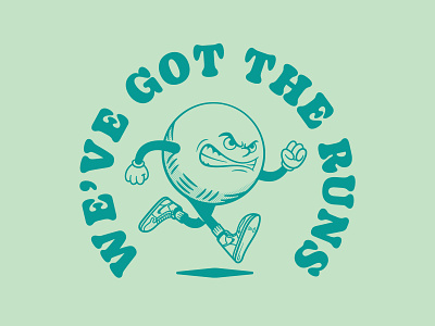 We've Got the Runs illustration kickball mascot