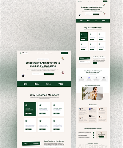 Ai Startup Website ai startup website community design figma landing page startup ui uiux web design website website design
