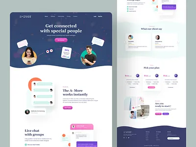 Dating Landing Page - 02 app landing page clean ui creative landing page dating app landing page dating landing page dating ui dating web app dating website landing page ui landingpage ui kit matchmakerwebsite minimaluidesign uiux websitedesign