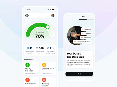 ControlPlus - Mobile App Design for Security & Protection App anti spam