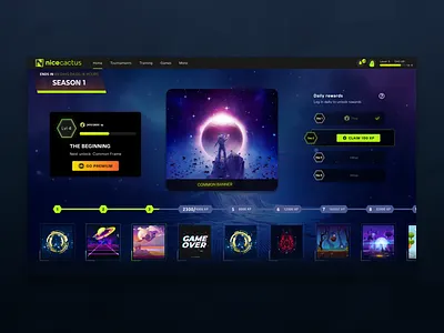 Nicecactus game pass dark design figma game gamepass gaming interface platform play season ui ux videogame web webapp