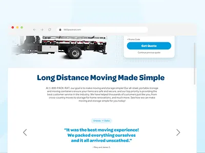 1-800-Pack-Rat Homepage moving moving website website