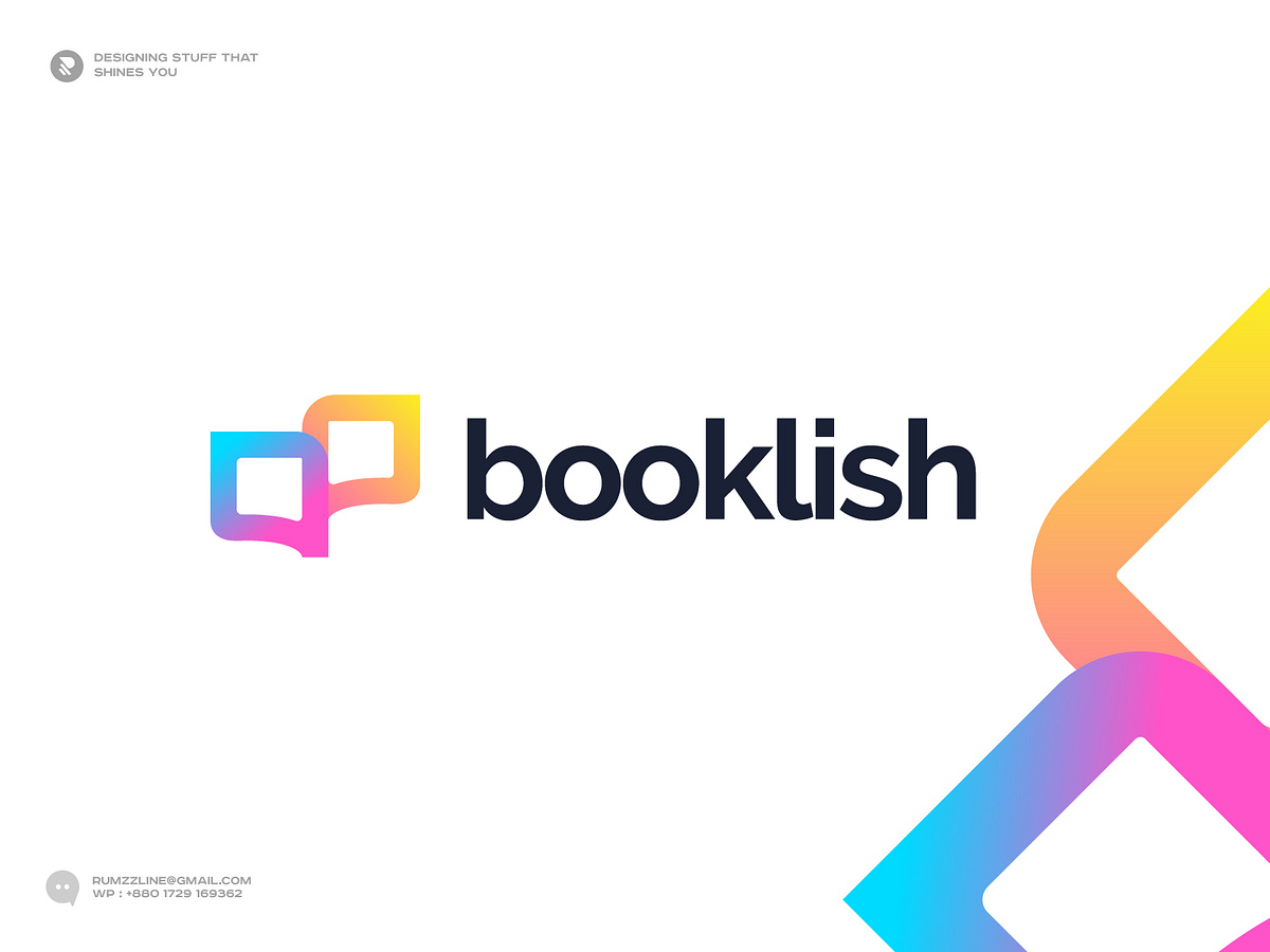 Bookshelf logo Book store app logo B for books by Ahmed Rumon