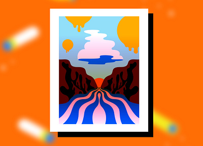 A cloud desert illustration mojave mountains western