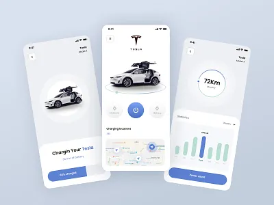 Charging car app app app design app inspiration app ux blue app blue design app car car app charging app design electric app electric car electric car app grey app tesla ui