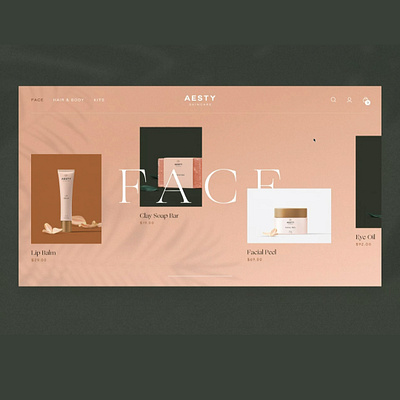 Elegant Skincare UI Design animation minimalism skincare ui uidesign