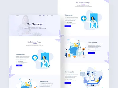 Service Page Design For Digital Health 2020 trend agency landing page branding covid 19 design health app health web illustration landing page modern design populae shot product design product landing page typography ui uidesign ux visual design visual identity website builder