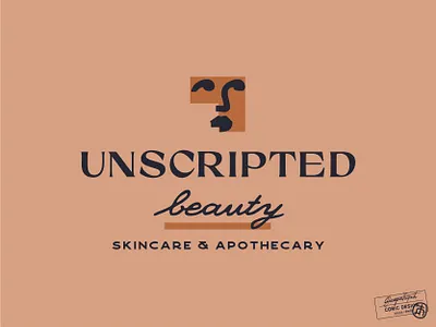 Unscripted Beauty abstract adobe illustrator apothecary beauty boho clean elegant face geometric health holistic icon logo logo design minimal minimalist modern logo script skincare women