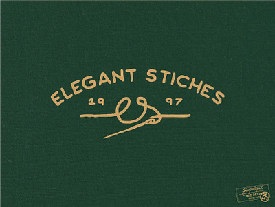 Elegant Stitches clean elegant embroidery family graphic design green hand lettering illustrator logo logo design logotype minimal printing simple small business type typography vector vintage
