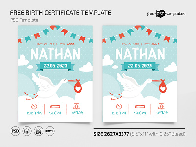 Free Birth Certificate Template birth birthday certificate certificates free freebie psd template templates