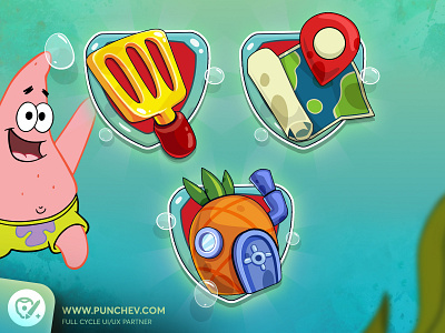 SpongeBob: Krusty Cook-Off iconography game iconography game icons user interface