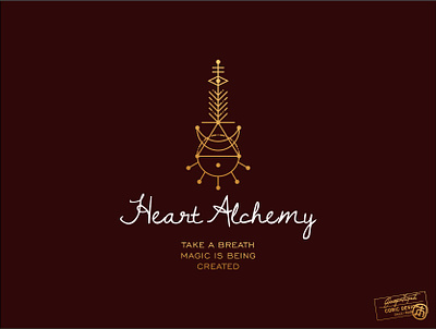 Heart Alchemy alchemy australia chakra elegant esoteric geometric gold graphic design healing health heart holistic logo luxury mystical organic script spiritual vector wellness
