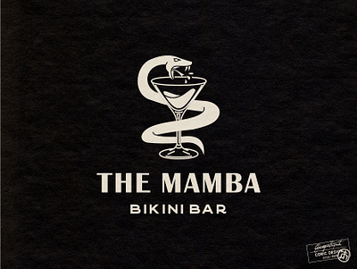 The Black Mamba alcohol bar black branding cocktail creative drink graphic design illustrator logo minimal music night portfolio simple snake sport vector vintage white