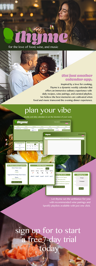 Thyme Splash Page app branding design graphic design illustration logo ui ux vector