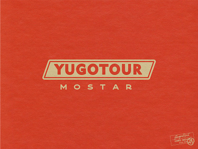 Yugotour adobe agency art branding car communism digital geometric graphic design inspiration lines logo design mockup old timer red tour travel vector vintage yugoslavia