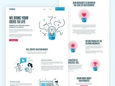 Socabox - Digital Agency Website agency agency web design agency website digital agency landing page minimal minimal design philippines sketch ui design uidesign web design website design