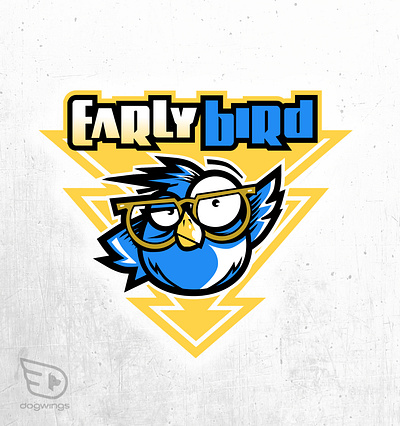 Logo concepts bird chipdavid dogwings drawing lightning logo vector