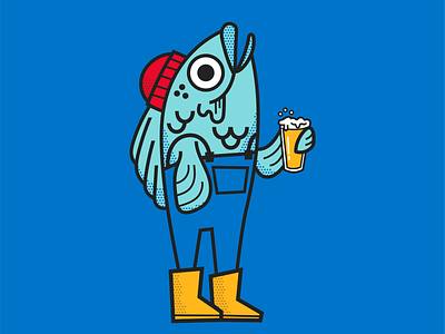 Pike Fish Bar branding fish chips fish bar fish man mascot pike brewing reverse merman reversemermaid seattle seattle beer