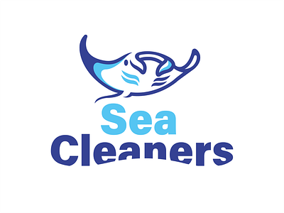 THE SEA CLEANERS branding design icon identity illustration logo manta marks ocean ray manta sea symbol ui vector wave