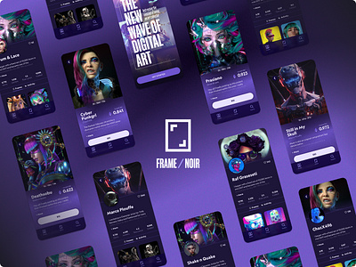 Frame/Noir UI cyber cyberpunk dribbble course graphic design product design tech noir ui