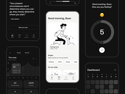 Habits tracker app appdesign clean elegant illustration minimal mobiledesign simple ui ux