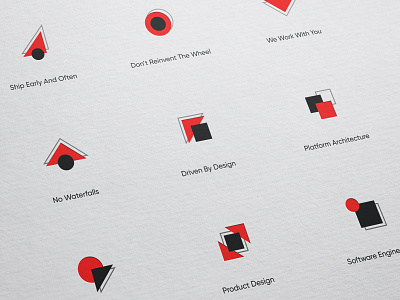 Postlight icon set agency agency branding black branding concept icon icon set iconography identity illustration logo mark postlight red symbol unfold