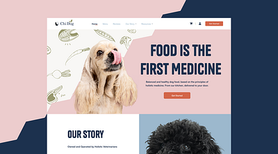 Chi Dog Website Design - Dog Food Homepage Landing Page chi dog colorful dog food dogs ecommerce figma food homepage landing page lightspace ui design ui ux web design website design