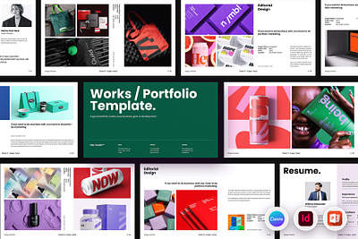 Graphic Design/Works Portfolio Template canva design portfolio indesign portfolio portfolio design