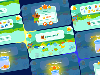 Whoop or Plop? - Game Design Concept character design game game for kids game ui ux illustration learning app learning game ui