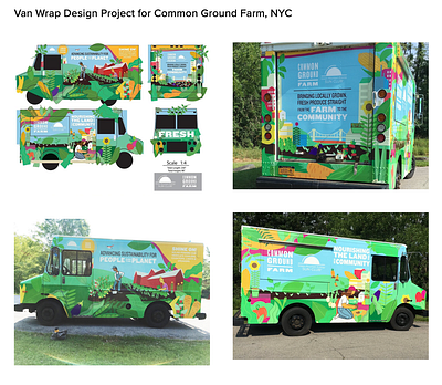 Van Wrap Design for Common Ground Farm, NYC branding design graphic design illustration logo packaging typography vector