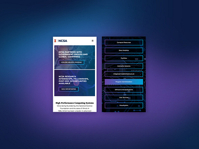 NCSA: Mobile UI design digital design supercomputing technology ui ui design user interface web design