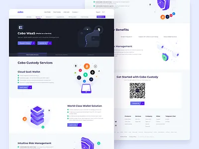 Cobo WaaS Web Design branding btc cobo custody crypto crypto wallet cryptocurrency custody illustration safety solution waas web web design