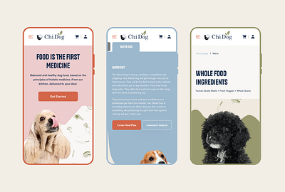 Chi Dog Mobile Website Design - Dog Food Homepage & Diet Type chi dog dog food food landing page lightspace mobile mobile design ui ui design web design