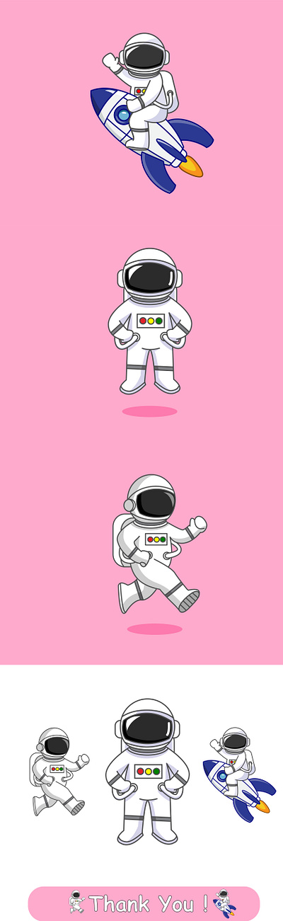 Another Collection of Astronaut Cartoon Illustration astronaut cartoon cute design galaxy graphic design helmet illustration kid moon space spaceman spacesuit star universe