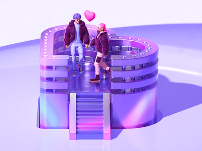 Love Is In The Air ♥ 3d 3dart 3dartist 3dcharacter 3ddesign 3dillustration 3dmodeling art branding c4d character cinema4d design icon illustration redshift render ui web