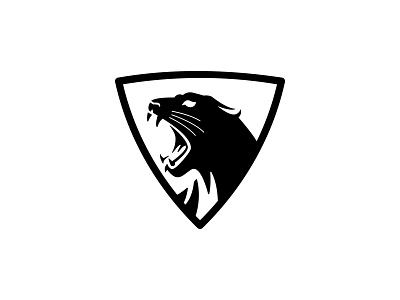 Panther Shield Logo angry animal beast branding design face guard head logo logo design logos mascot minimal panther security shield silhouette simple vector wild