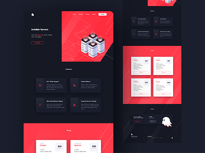 Invisible Servers Website app design ui ux web