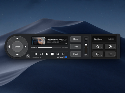 Video Player (macOS) app application audio cd concept controller dark design dvd layout movie platform play player player ui players sketch ui video videoplayer